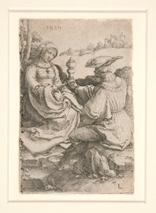 Un noble et une dame assis dans un paysage - Lucas van Leyden