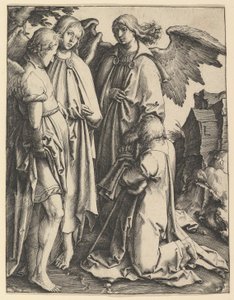 Abraham et les trois anges, vers 1513 - Lucas van Leyden
