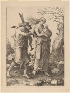 Adam et Ève après leur expulsion du Paradis - Lucas van Leyden