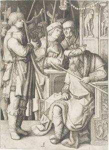 David jouant de la harpe devant Saül
