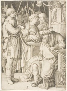 David jouant de la harpe devant Saül