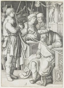 David jouant de la harpe devant Saül, c. 1508