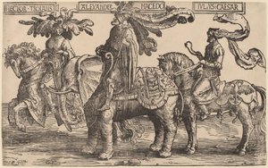 Hector de Troie, Alexandre de Macédoine, Jules César - Lucas van Leyden