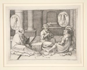 Joseph interprétant les rêves en prison (Gen. 40:5-19) - Lucas van Leyden