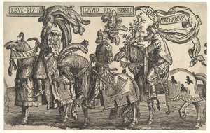 Josué, David et Judas Maccabée, des Neuf Héros, vers 1520 - Lucas van Leyden