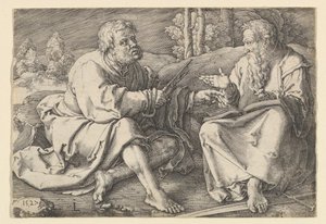 Saints Pierre et Paul assis dans un paysage, 1527 - Lucas van Leyden