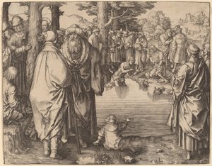 Le Baptême du Christ dans le Jourdain - Lucas van Leyden