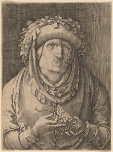 La Vieille Femme avec des Raisins