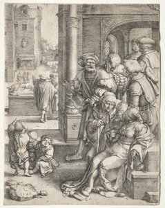 Le poète Virgile suspendu dans un panier, 1525