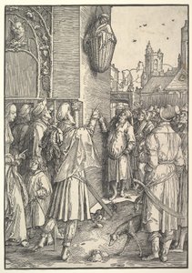 Le poète Virgile dans un panier, 1512 - Lucas van Leyden