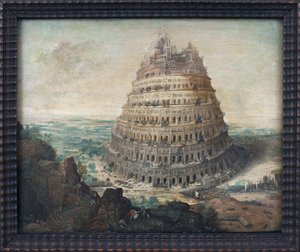 Tour de Babel. Peinture de Lucas Van Valkenborch (vers 1535-1597), huile sur bois, art flamand - Lucas van Valckenborch