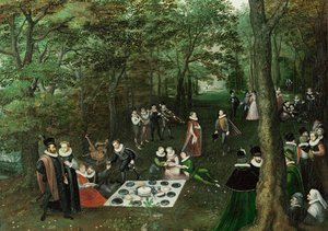 Printemps. Le pique-nique ... (huile sur toile)