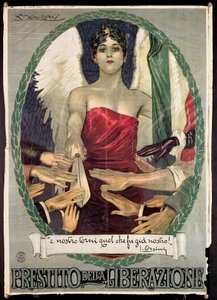 Affiche de prêt de guerre italien de la Première Guerre mondiale - Luciano Achille Mauzan