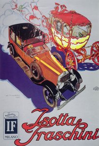 Affiche publicitaire pour les voitures Isotta Faschini