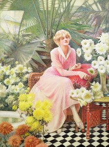 Dans la serre, vers 1920