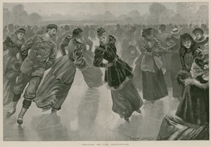 Patinage sur la Serpentine, Hyde Park, Londres (gravure)