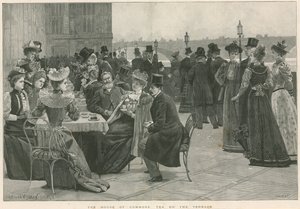 La Chambre des communes - Thé sur la terrasse (gravure)