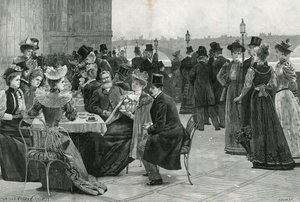 La Chambre des Communes : Thé sur la terrasse (litho)