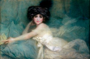 Portrait de Mademoiselle Carlier ou La Dame au turban - Lucien Levy Dhurmer