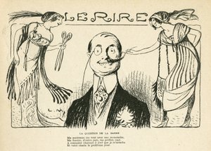 Illustration dans Le Rire, 23/03/12 - la question de la barbe (gravure)