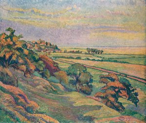 Rye depuis Cadborough, Coucher de soleil, 1913 - Lucien Pissaro