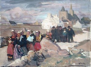 Hommes et femmes bretons, c.1909