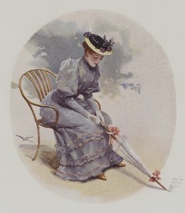 Femme assise avec un parapluie