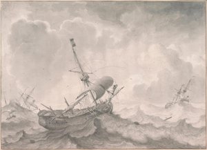 Navires sur mer agitée - Ludolf Backhuysen