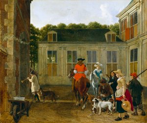 Fête de la chasse dans la cour d