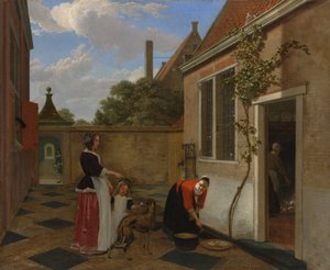 Scène dans une cour, début des années 1660