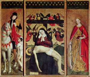 Triptyque représentant la Pietà entre Saint Martin et Sainte Catherine, 1475