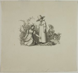Famille avec paniers de pique-nique