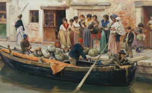 Vendeur de courges à Chioggia - Ludwig Johann Passini