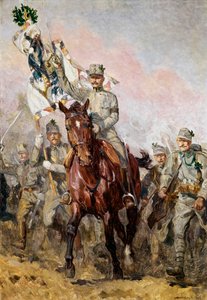 Le deuxième régiment tyrolien de Kaiserjaeger avec son commandant Col ...