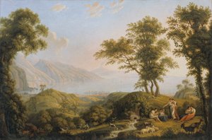 Paysage méridional avec Vésuve - Ludwig Philipp Strack