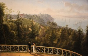 Vue du parc Baurs vers Hambourg