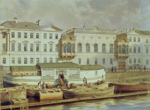 Palais Naryshkin sur la rivière Fontanka, milieu du 19ème siècle