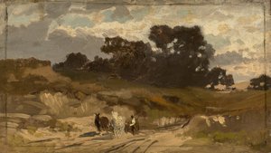 Paysage avec chariot