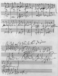 Partition musicale manuscrite (encre sur papier)
