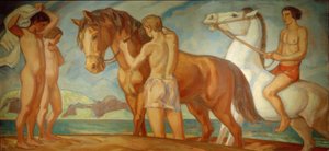 Cavalier au bord de la mer