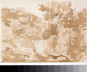 Paysage avec cascades à Settignano, Toscane