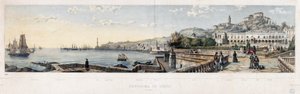 Vue panoramique de la ville de Gênes (lithographie) - Luigi Garibbo