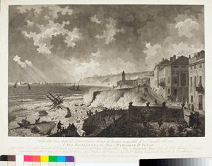 Vue du port de Gênes pendant la tempête du 25/12/1821