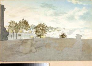 Vue sur la ville de Gênes depuis une terrasse - Luigi Garibbo