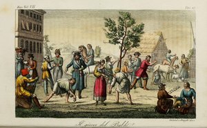 Osselets. Illustration de Il costume antico e moderno o storia del governo par Giulio Ferrario, 1831