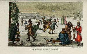 Patinoire. Illustration de Il costume antico e moderno o storia del governo par Giulio Ferrario, 1831
