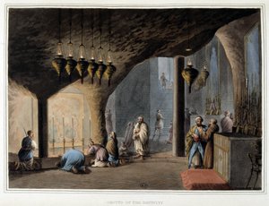Grotte de la nativité à Bethléem - dans « Vues dans les dominions ottomans en Europe, Asie... » par Luigi Mayer, Londres