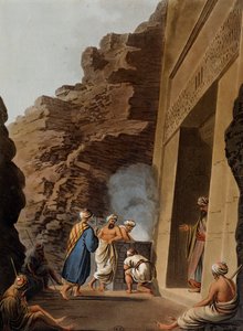 Entrée de la chambre funéraire au Sphinx de Gizeh, gravure, par Luigi Mayer (1755-vers 1803), de Vues d