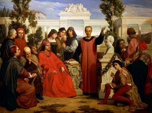 Anniversaire et parentalia de Platon, célébrés à la Villa di Careggi par Lorenzo le Magnifique