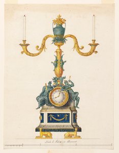 Conception pour un chandelier avec une horloge